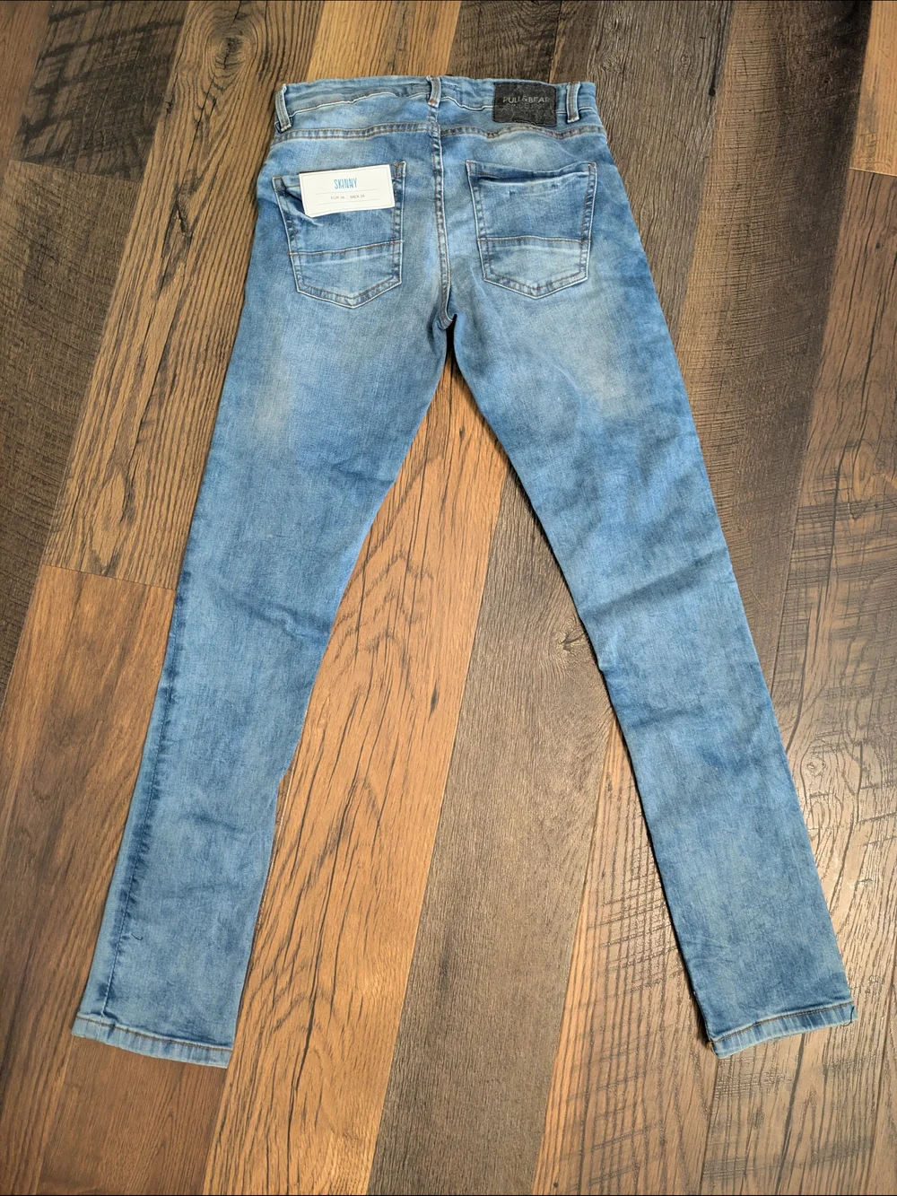 NWT Pull & Bear Men's Skinny Jeans Light Wash Blue Denim Size EUR 36 28x32